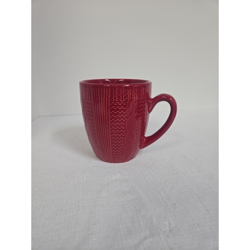 Red Embossed Sweater Coffee Mug Cup Royal Norfolk Sweater Weather!